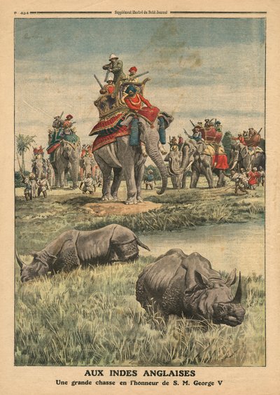 Eine Nashornjagd zu Ehren von König Georg V., Illustration aus 